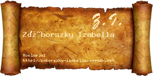 Záborszky Izabella névjegykártya